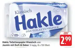 Edeka Hakle Toilettenpapier Klassisch oder Jasmin mit Duft & Dekor Angebot