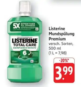 Edeka Listerine Mundspülung Premium Angebot