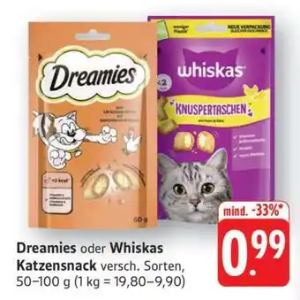 Edeka Dreamies oder Whiskas Katzensnack Angebot