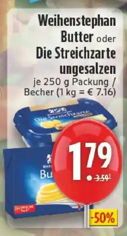 Edeka Weihenstephan Butter oder Die Streichzarte ungesalzen Angebot