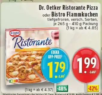 Edeka Dr. Oetker Ristorante Pizza oder Bistro Flammkuchen Angebot