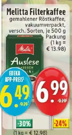 Edeka Melitta Filterkaffee Angebot