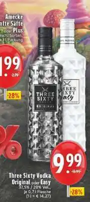 Edeka Three Sixty Vodka Original oder easy Angebot
