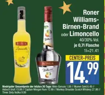Edeka Roner Williams-Birnen-Brand oder Limoncello Angebot