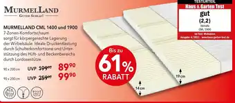 Matratzen Concord MURMELLAND CML 1400 und 1900 Angebot