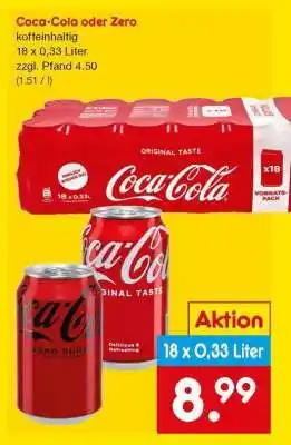 Netto Marken-Discount Coca-Cola oder Zero Angebot