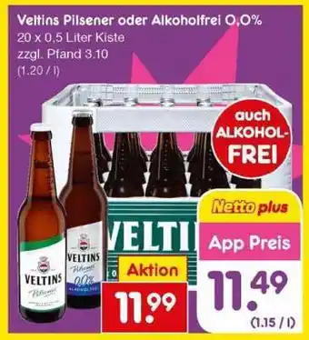 Netto Marken-Discount Veltins Pilsener oder Alkoholfrei 0,0% Angebot