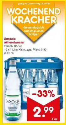 Netto Marken-Discount Saxonia Mineralwasser Angebot