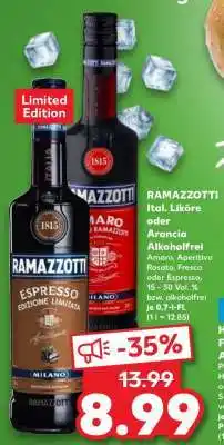 Kaufland RAMAZZOTTI Ital. Liköre oder Arancia Alkoholfrei Angebot