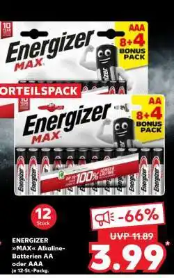 Kaufland ENERGIZER MAX Alkaline-Batterien AA oder AAA Angebot