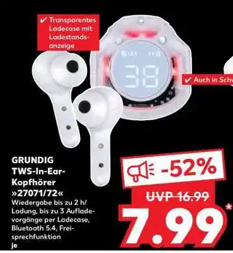 Kaufland GRUNDIG TWS-In-Ear-Kopfhörer 27071/72 Angebot