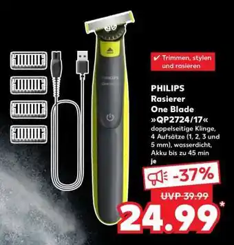 Kaufland PHILIPS Rasierer One Blade QP2724/17 Angebot