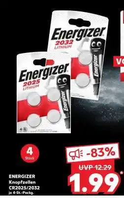 Kaufland ENERGIZER Knopfzellen CR2025/2032 Angebot