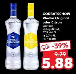 Kaufland GORBATSCHOW Wodka Original oder Citron Angebot