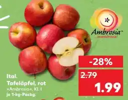 Kaufland Ital. Tafeläpfel, rot Ambrosia, Kl. I je 1-kg-Packg Angebot