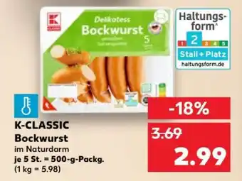 Kaufland K-CLASSIC Bockwurst Angebot