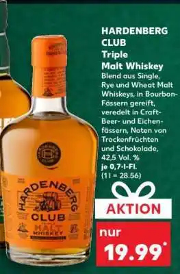 Kaufland HARDENBERG CLUB Triple Malt Whiskey Angebot