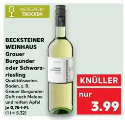 Kaufland BECKSTEINER WEINHAUS Grauer Burgunder oder Schwarzriesling Angebot
