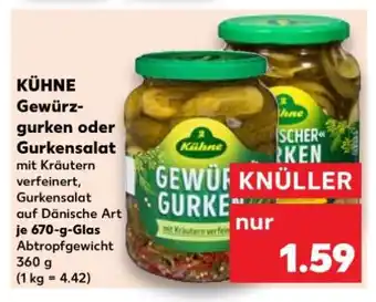 Kaufland KÜHNE Gewürzgurken oder Gurkensalat Angebot