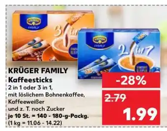 Kaufland KRÜGER FAMILY Kaffeesticks Angebot