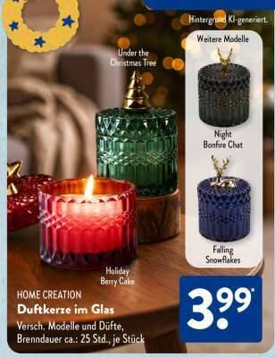 HOME CREATION Duftkerze im Glas Angebot bei Aldi Süd