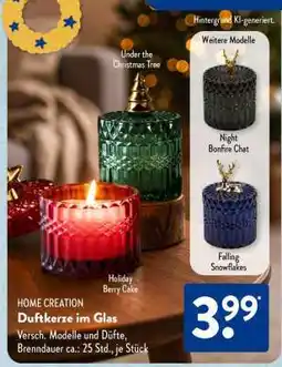 Aldi Süd HOME CREATION Duftkerze im Glas Angebot
