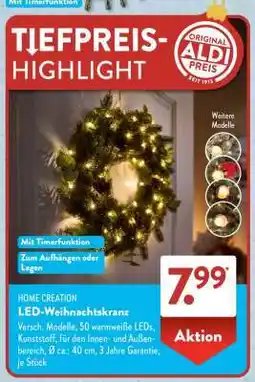 Aldi Süd LED-Weihnachtskranz Angebot