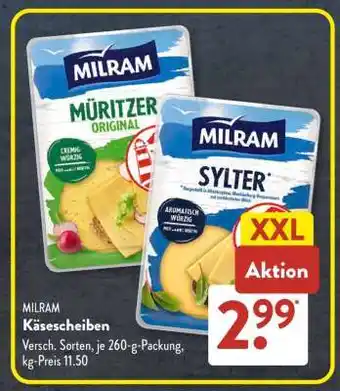 Aldi Süd Milram Käsescheiben Angebot