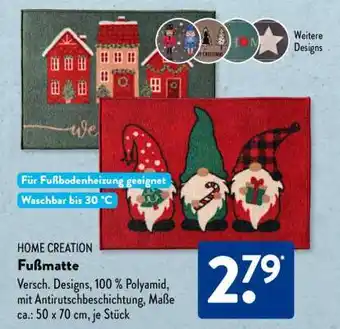 Aldi Süd HOME CREATION Fußmatte Angebot