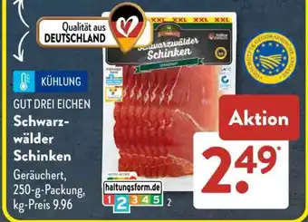 Aldi Süd GUT DREI EICHEN Schwarzwälder Schinken Angebot