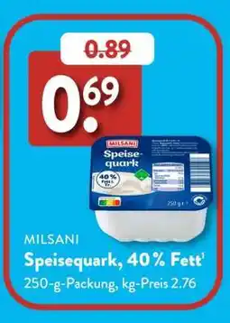 Aldi Süd MILSANI Speisequark, 40% Fett Angebot