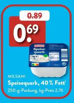 Aldi Süd MILSANI Speisequark, 40% Fett Angebot