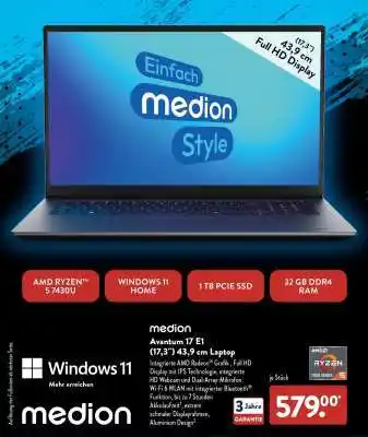 Aldi Süd Medion Avantum 17 E1 Angebot