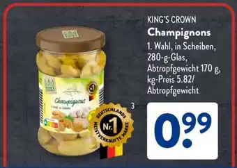 Aldi Süd KING'S CROWN Champignons Angebot