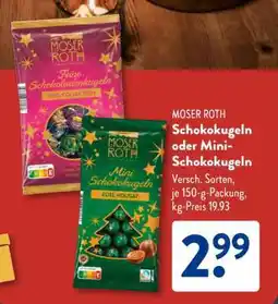 Aldi Süd MOSER ROTH Schokokugeln oder Mini-Schokokugeln Angebot