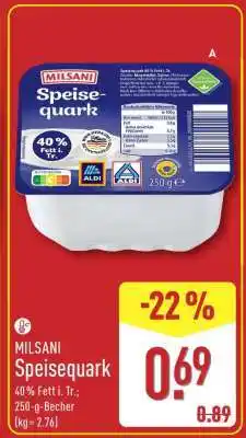 Aldi Nord MILSANI Speisequark Angebot