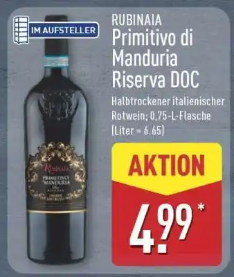 Aldi Nord RUBINAIA Primitivo di Manduria Riserva DOC Angebot
