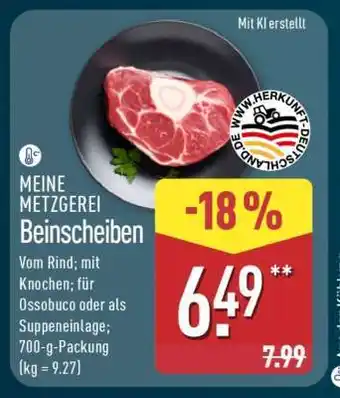 Aldi Nord MEINE METZGEREI Beinscheiben Angebot