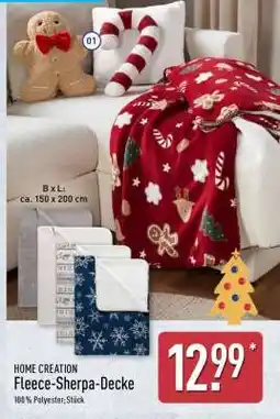 Aldi Nord HOME CREATION Fleece-Sherpa-Decke Angebot
