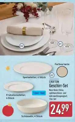 Aldi Nord CROFTON Geschirr-Set Angebot