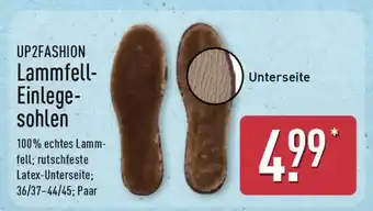 Aldi Nord UP2FASHION Lammfell-Einlegesohlen Angebot