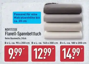 Aldi Nord NOVITESSE Flanell­ Spannbetttuch Angebot