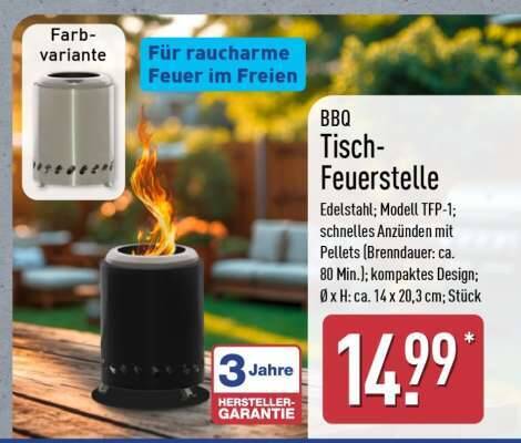 BBQ Tisch-Feuerstelle Angebot bei Aldi Nord