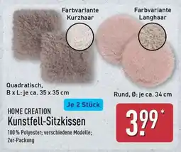 Aldi Nord HOME CREATION Kunstfell-Sitzkissen Angebot