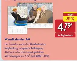 Aldi Nord Wandkalender A4 Angebot
