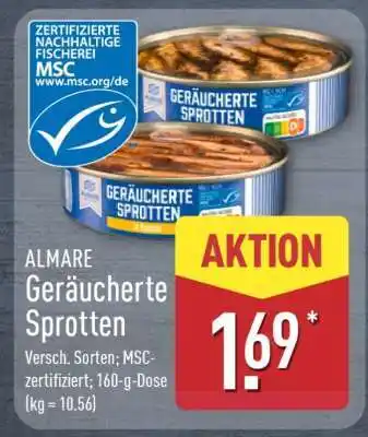Aldi Nord ALMARE Geräucherte Sprotten Angebot