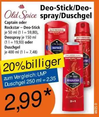 Norma Old Spice Deo-Stick/Deospray/Duschgel Angebot