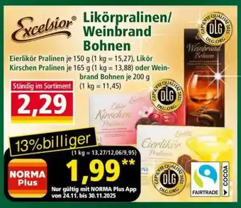 Norma Excelsior Likörpralinen/Weinbrand Bohnen Angebot
