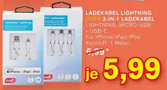 KODi Ladekabel Lightning oder 3-IN-1 Ladekabel Lightning Angebot