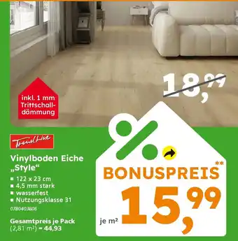 Globus Baumarkt TrendLine Vinylboden Eiche „Style" Angebot